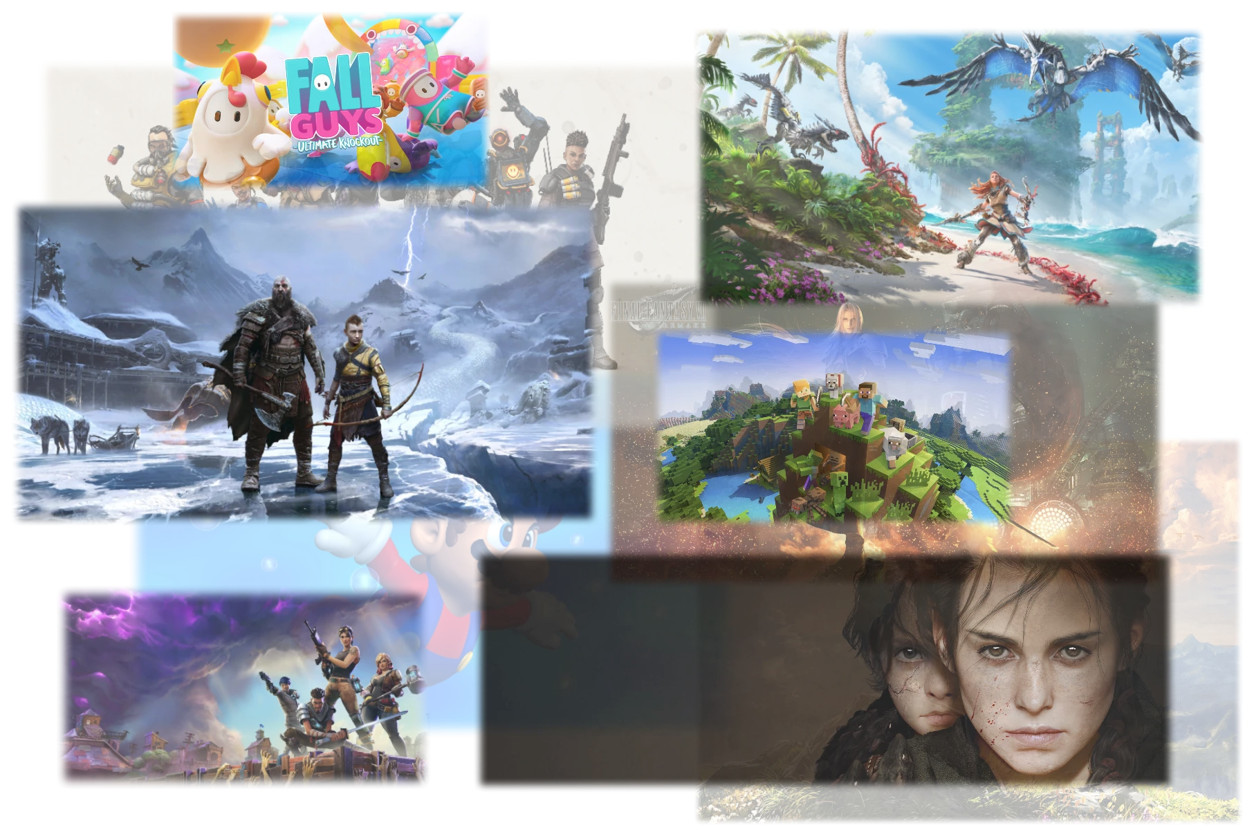 Multiple video games artworks